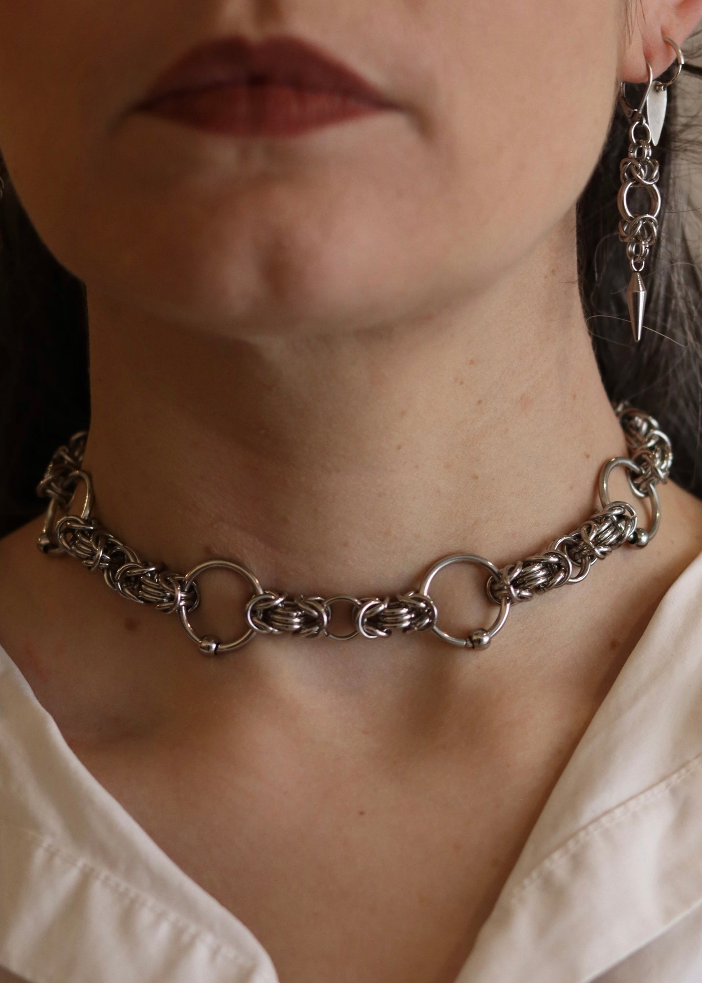 Age of Saints | Choker Necklace with rings and beads
