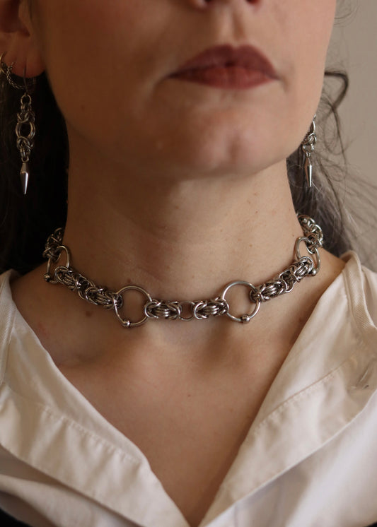 Age of Saints | Choker Necklace with rings and beads