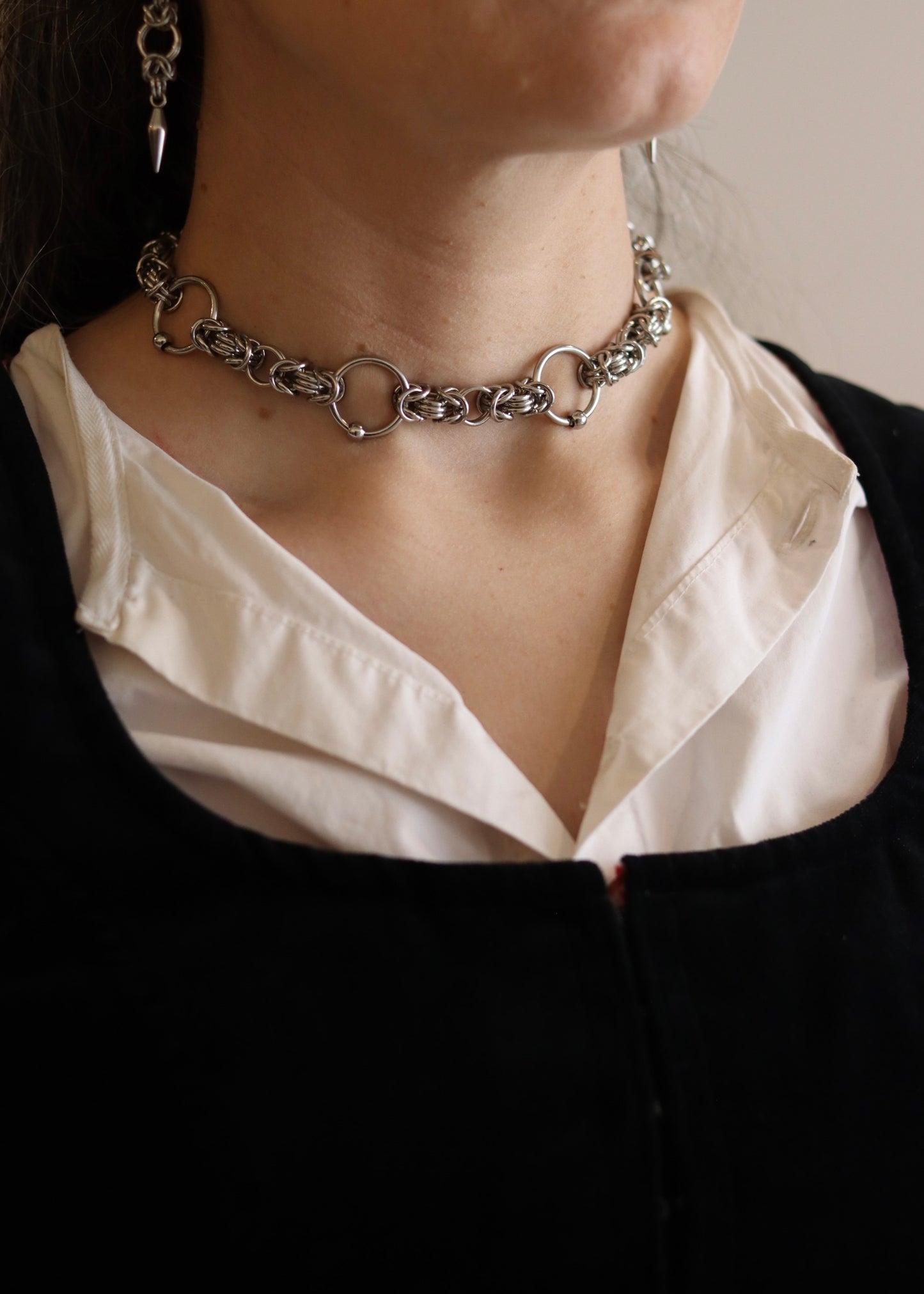 Age of Saints | Choker Necklace with rings and beads